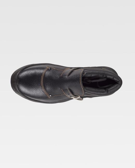 Wasserdichter Lederstiefel mit Schnalle Dual-Density-PU-Sohle Schwarze Stahlkappe und Innensohle