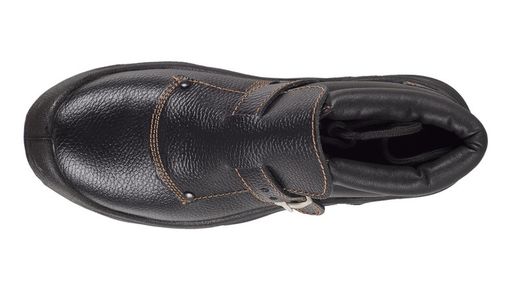 Wasserdichter Lederstiefel mit Schnalle Dual-Density-PU-Sohle Schwarze Stahlkappe und Innensohle