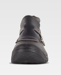 Wasserdichter Lederstiefel mit Schnalle Dual-Density-PU-Sohle Schwarze Stahlkappe und Innensohle