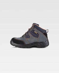 Geteilter Lederstiefel mit Schnürsenkeln Treking-Typ PU-Sohle mit doppelter Dichte Stahlkappe und Innensohle Grau