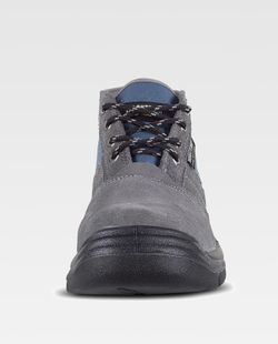 Geteilter Stiefel aus Leder und Segeltuch mit Schnürsenkeln Chiruca Typ PU-Sohle mit doppelter Dichte Stahlkappe und Innensohle Grau