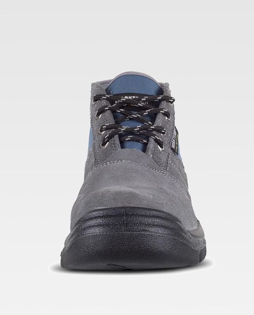 Geteilter Stiefel aus Leder und Segeltuch mit Schnürsenkeln Chiruca Typ PU-Sohle mit doppelter Dichte Stahlkappe und Innensohle Grau