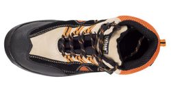 Geteilter geteilter Lederstiefel, Zehenkappe und metallische Anti-Schock-Innensohle Schwarz