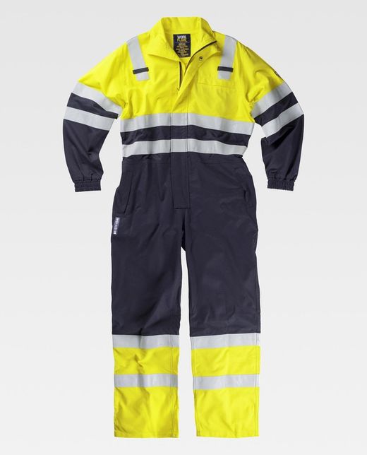 Buzo AV ignífugo, tejido modacrílico Marino Amarillo
