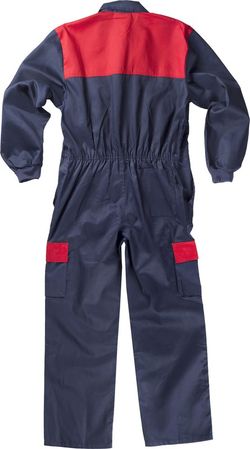 Overall mit kombinierter Passe, Nylonreißverschlüssen, zwei Beintaschen mit kombinierten Klappen Navy Red