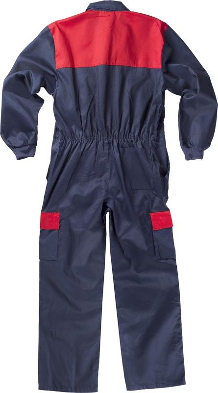 Overall mit kombinierter Passe, Nylonreißverschlüssen, zwei Beintaschen mit kombinierten Klappen Navy Red