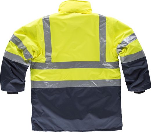 Taucher mit verdecktem Reißverschluss Zweifarbige reflektierende Bänder Navy Yellow AV