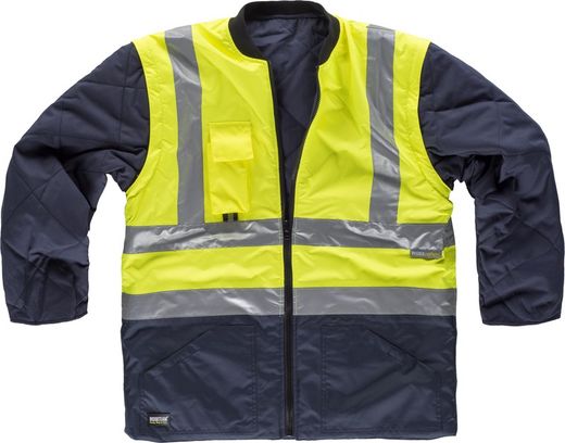 Taucher mit verdecktem Reißverschluss Zweifarbige reflektierende Bänder Navy Yellow AV