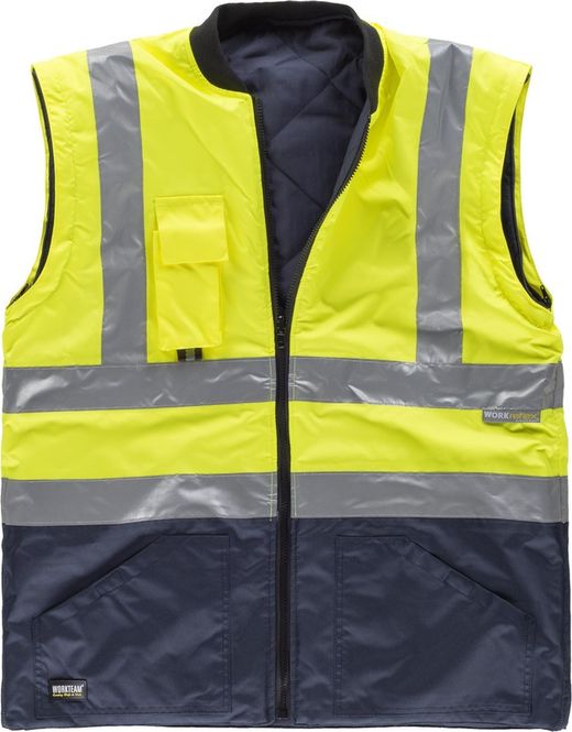 Taucher mit verdecktem Reißverschluss Zweifarbige reflektierende Bänder Navy Yellow AV