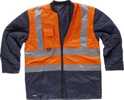 Taucher mit verdecktem Reißverschluss Zweifarbige reflektierende Bänder Navy Orange AV