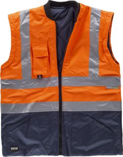 Taucher mit verdecktem Reißverschluss Zweifarbige reflektierende Bänder Navy Orange AV
