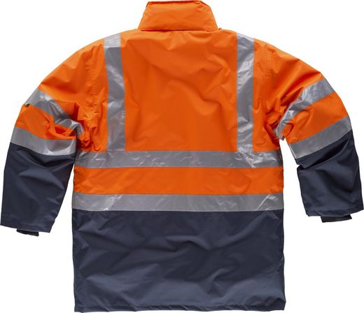 Taucher mit verdecktem Reißverschluss Zweifarbige reflektierende Bänder Navy Orange AV