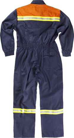 Flammhemmender Taucher mit reflektierendem Klebeband 100% Baumwolle FIREWOOD EN11612 Navy Orange