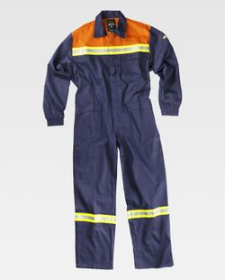 Flammhemmender Taucher mit reflektierendem Klebeband 100% Baumwolle FIREWOOD EN11612 Navy Orange