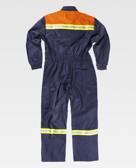 Flammhemmender Taucher mit reflektierendem Klebeband 100% Baumwolle FIREWOOD EN11612 Navy Orange