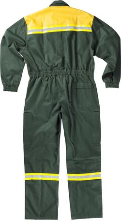 Flammhemmender Taucher mit reflektierendem Klebeband 100% Baumwolle FIREWOOD EN11612 Senfgrün