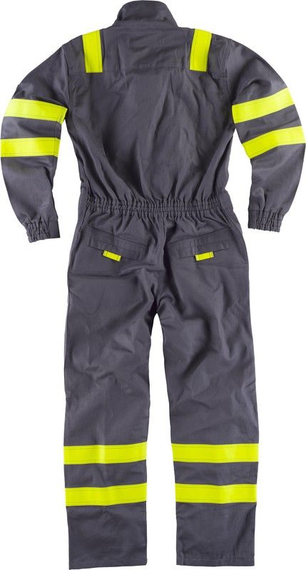 Buzo ignífugo y antiestático con cintas Gris / Amarillo