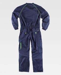 Line 6 Jumpsuit, gerade mit Streifenkragen und Details kombiniert Navy Green Fluorine
