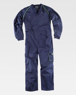 Line 6 Jumpsuit, gerade mit Streifenkragen und Details kombiniert Navy Green Fluorine