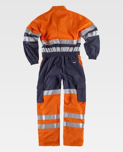 Kombinierter Straight- und Multi-Pocket-Taucher, gut sichtbare Bänder EN471 Navy Orange AV