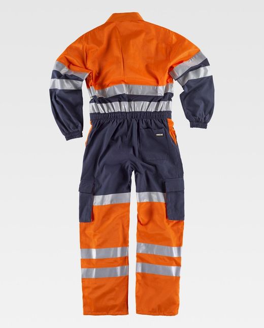 Kombinierter Straight- und Multi-Pocket-Taucher, gut sichtbare Bänder EN471 Navy Orange AV