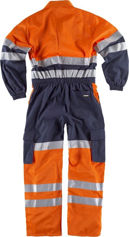 Kombinierter Straight- und Multi-Pocket-Taucher, gut sichtbare Bänder EN471 Navy Orange AV