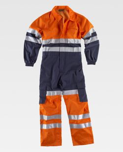 Kombinierter Straight- und Multi-Pocket-Taucher, gut sichtbare Bänder EN471 Navy Orange AV