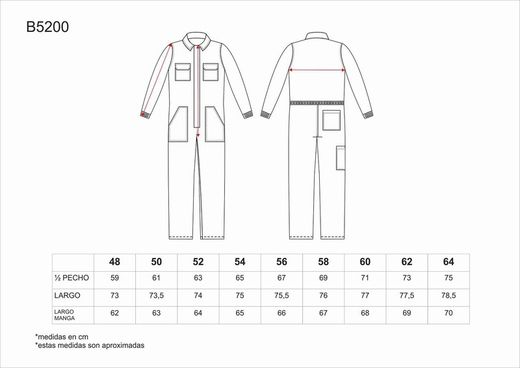 Gerader Overall mit verdecktem Metallreißverschluss und 2 Brusttaschen mit Klappen aus 100% Baumwollgrau