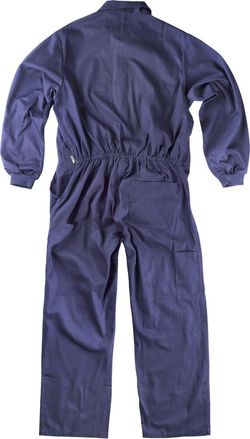 Gerader Overall mit verdecktem Metallreißverschluss und 2 Brusttaschen mit Klappen aus 100% Navy Cotton