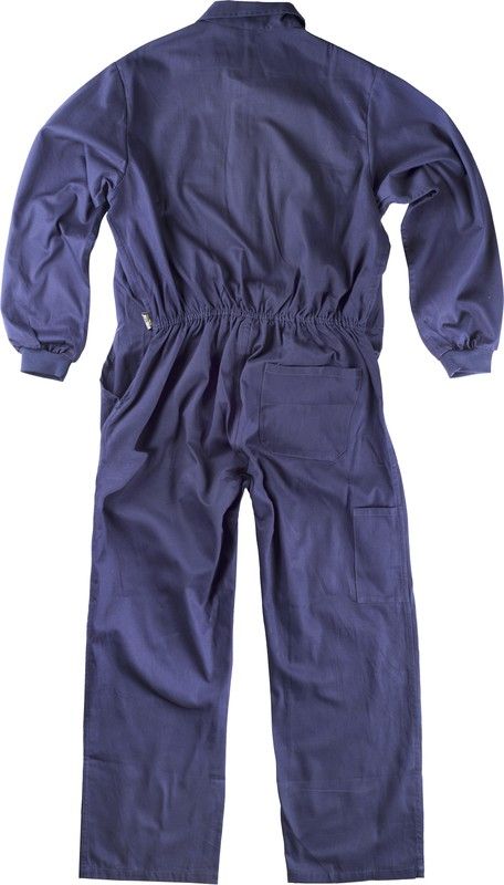 Gerader Overall mit verdecktem Metallreißverschluss und 2 Brusttaschen mit Klappen aus 100% Navy Cotton