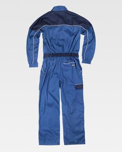 Gerader Overall mit Riemenkragen, Passe und zweifarbigen Details Stewardess Navy