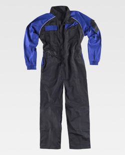 Gerader Taucher mit Streifenhals, Ärmeln und zweifarbigen Details Blau Schwarz