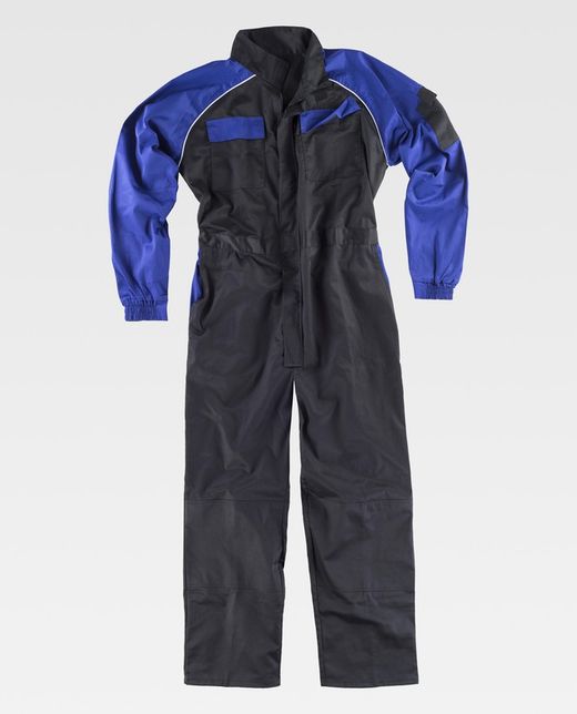 Gerader Taucher mit Streifenhals, Ärmeln und zweifarbigen Details Blau Schwarz