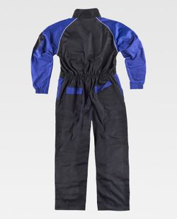 Gerader Taucher mit Streifenhals, Ärmeln und zweifarbigen Details Blau Schwarz