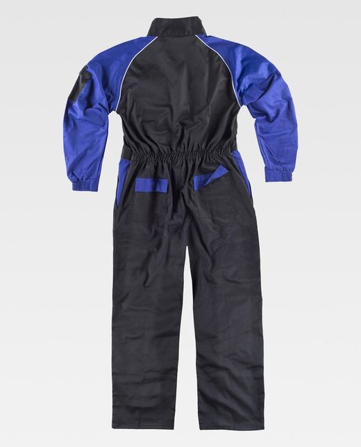 Gerader Taucher mit Streifenhals, Ärmeln und zweifarbigen Details Blau Schwarz