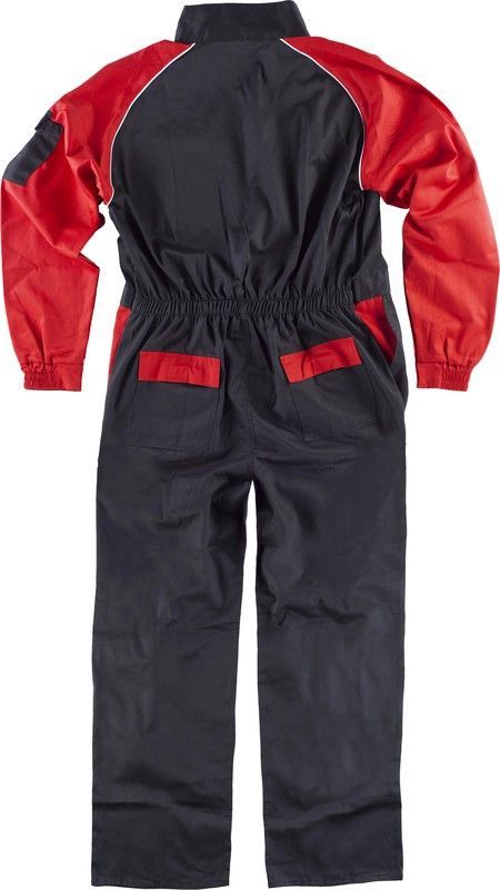 Gerader Taucher mit Streifenhals, Ärmeln und zweifarbigen Details Schwarz Rot