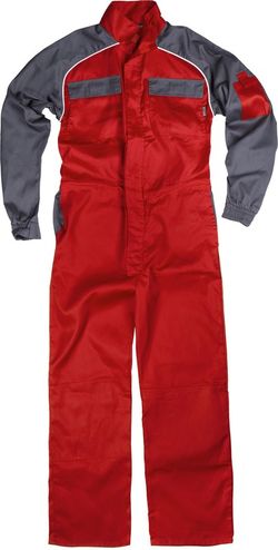 Buzo recto con cuello de tira Rojo / Gris