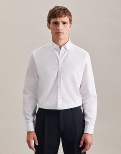 Slim Fit Shirt mit geknöpftem Business Kragen