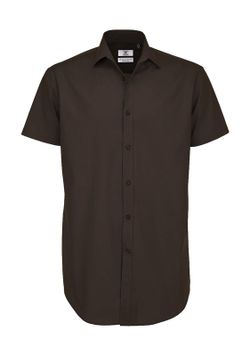 Schwarze Krawatte SSL / Herren Popeline Shirt