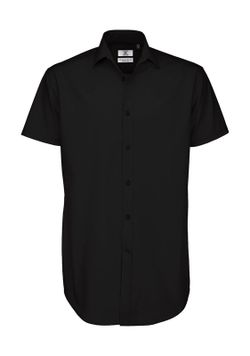 Schwarze Krawatte SSL / Herren Popeline Shirt