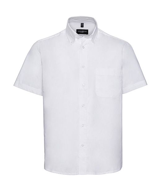 Camicia classica in twill a manica corta