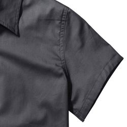 Camisa clásica sarga manga corta mujer