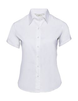 Camisa clásica sarga manga corta mujer