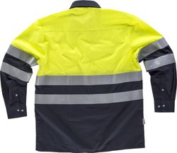 AV Combo Shirt mit reflektierenden Bändern, Langarm Navy Yellow AV