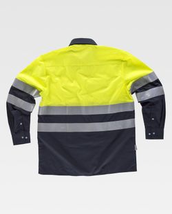 AV Combo Shirt mit reflektierenden Bändern, Langarm Navy Yellow AV
