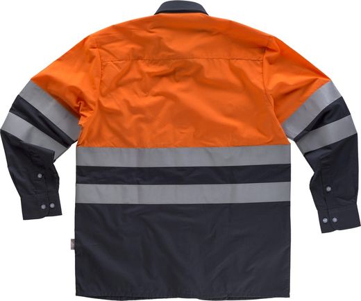 Camisa combinada cintas reflectantesMarino / Naranja