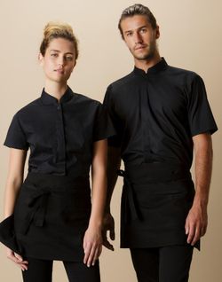 Camicia collo alla coreana con stecca