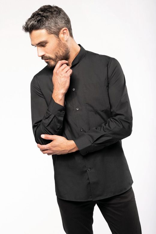CAMISA CUELLO MAO  MANGA LARGA HOMBRE