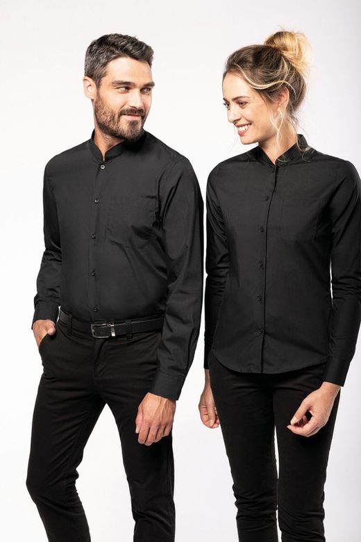 CAMISA CUELLO MAO  MANGA LARGA HOMBRE