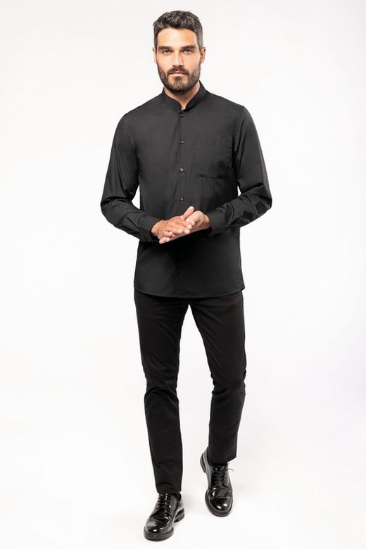 CAMISA CUELLO MAO  MANGA LARGA HOMBRE